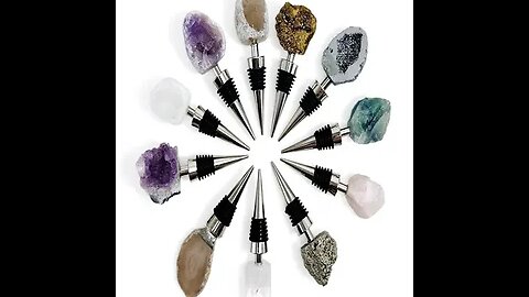 CRYSTAL BOTTLE STOPPER - STONE WINE STOPPERS