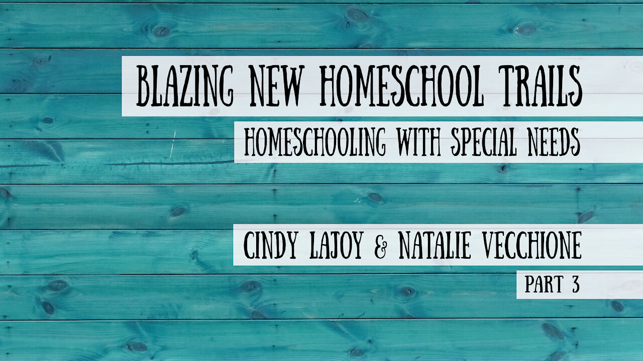 Blazing New Homeschool Trails - Cindy LaJoy & Natalie Vecchione, Part 3