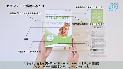 セラフォーテ猫用6本入り（レボリューションジェネリック）