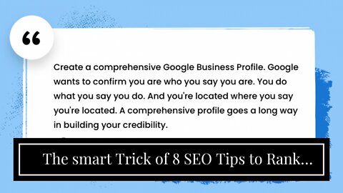 The smart Trick of 8 SEO Tips to Rank Your Business for Hundreds of Keywords That Nobody is Tal...