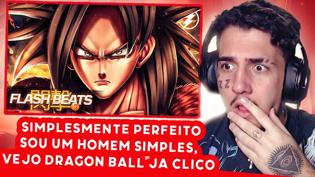 REACT FLASH BEATS - Rap do Goku (Dragon Ball) - A Vontade de um Saiyajin | LÉO MURIEL REAGINDO