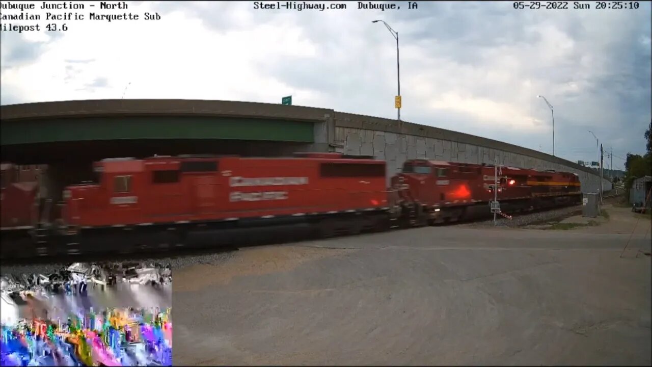 KCS 4786 Leading NB CP 261 Manifest at Muscatine and Dubuque Junction on May 29, 2022