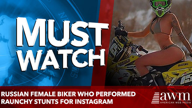 Russian female biker who performed raunchy stunts for Instagram