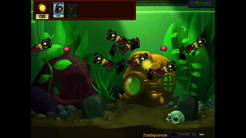 Plants vs zombies Minijuegos 08 Zombiquarium