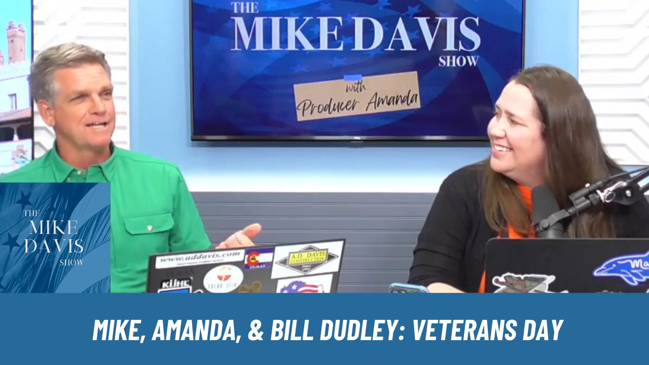 Mike Davis and Producer Amanda with Bill Dudley Talking Veteran's Day