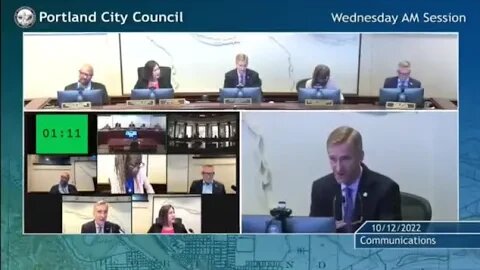 Portland city council meeting, a veteran brought to the public's attention