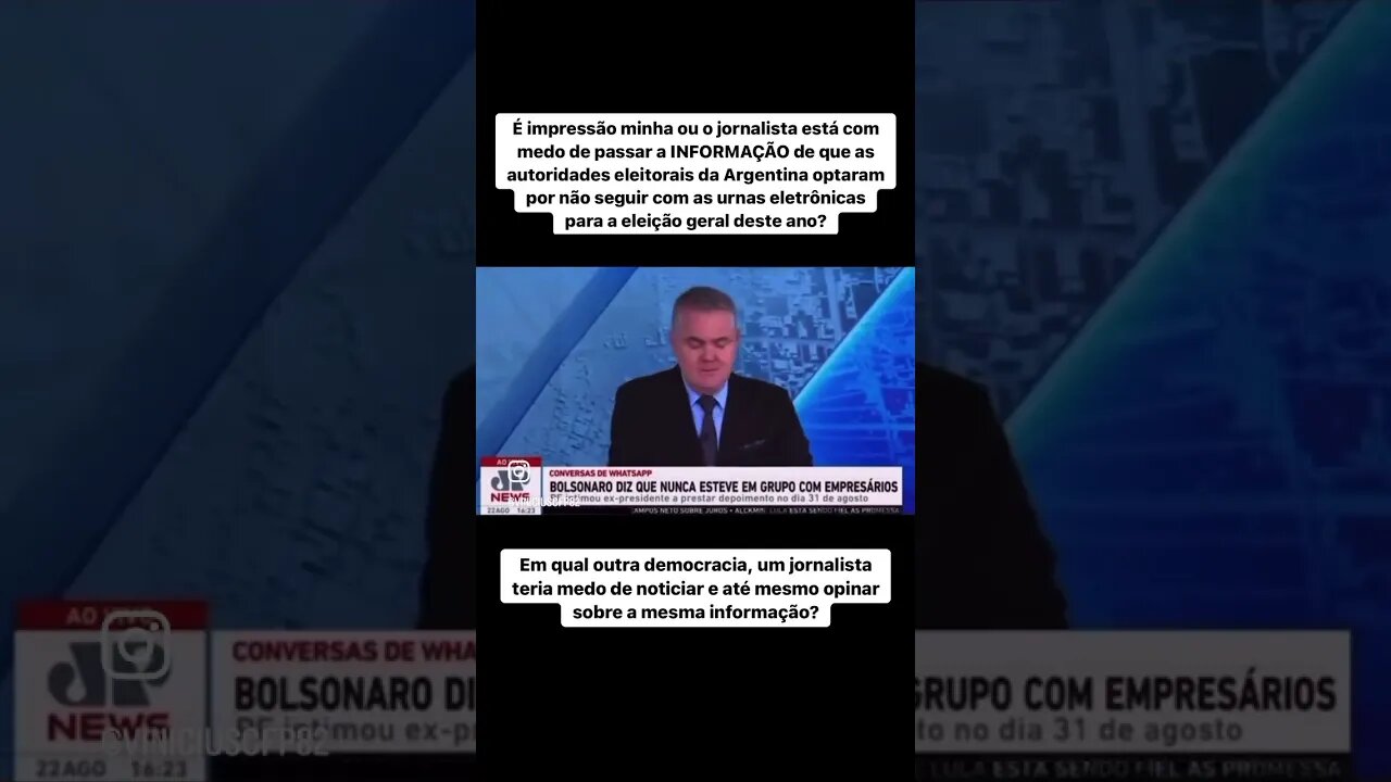 É impressão minha ou o jornalista está com medo de passar a INFORMAÇÃO?