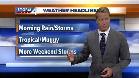 Rain moves out Thursday morning