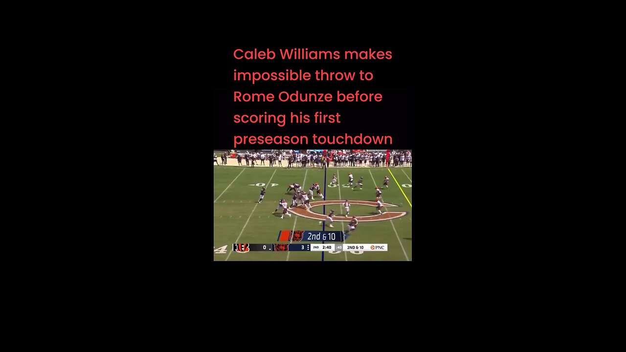 Caleb Williams makes impossible throw to Rome Odunze before scoring his first preseason touchdown