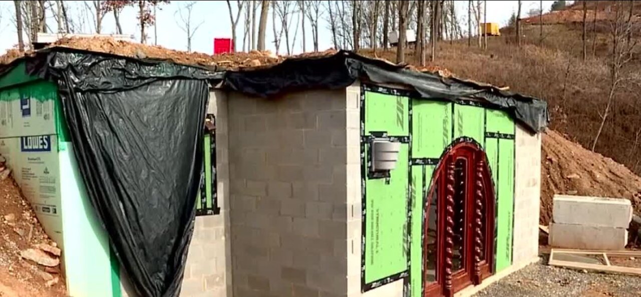 Man building hobbit hole home in NC