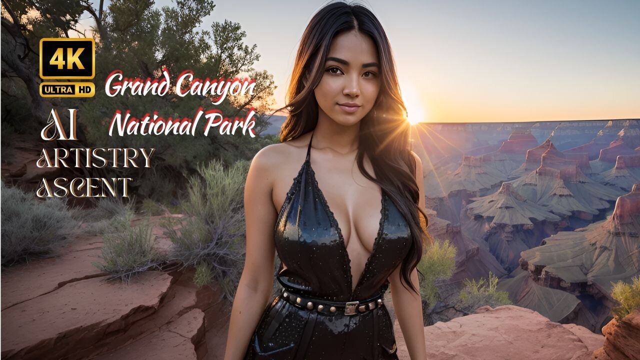 [4K] AI Artistry Lookbook l Video- Ai Lookbook Girl l Grand Canyon National Park #ai #aiartstyascent