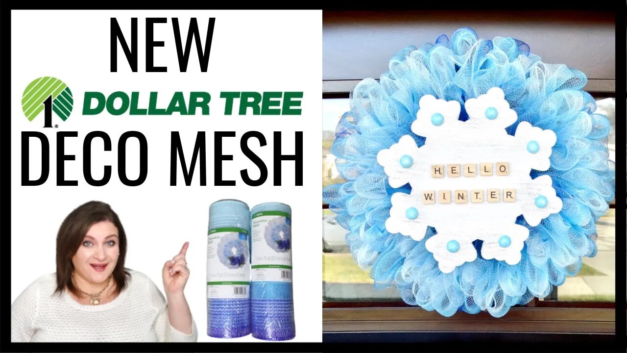 NEW DECO MESH AT DOLLAR TREE WINTER SNOWFLAKE DECO MESH WREATH TUTORIAL HIGH END HOW TO WREATH DIY