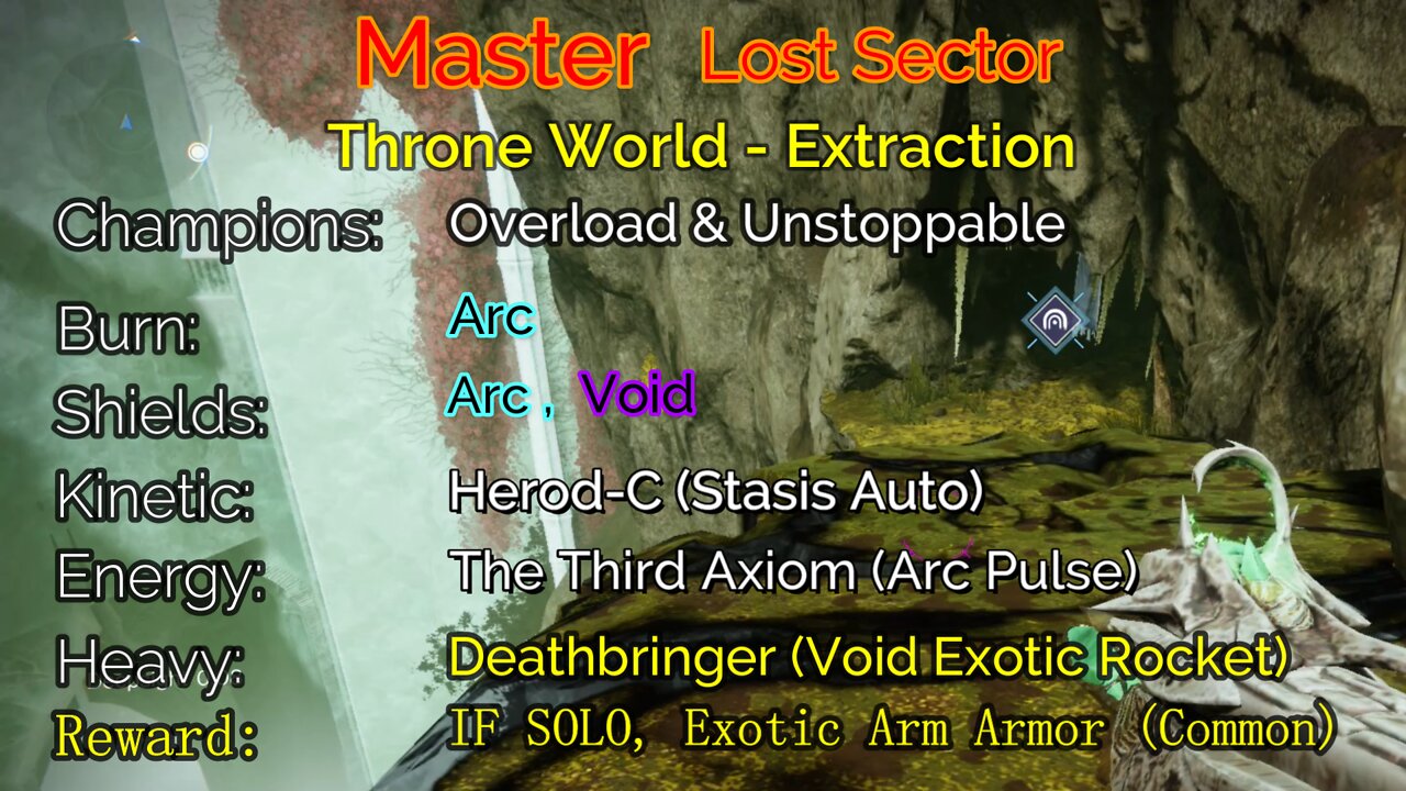 Destiny 2 Master Lost Sector: Throne World - Extraction 5-20-22