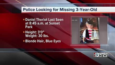 Desperate search for missing 3-year-old boy