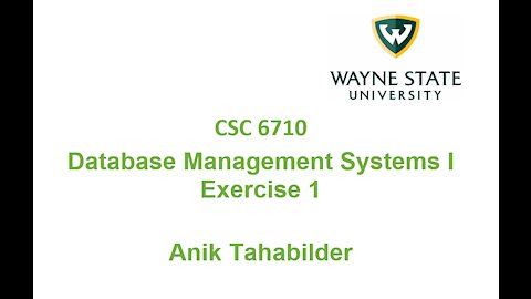 CSC 6710 Exercise 1 by Anik Tahabilder