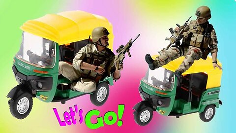 Army Men:Attack the standing Auto Rickshaw