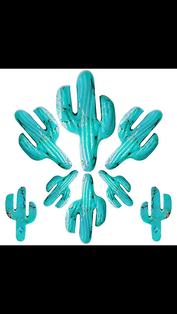 Natural turquoise cactus-shape Gemstone carved cactus shape for making choker pendant