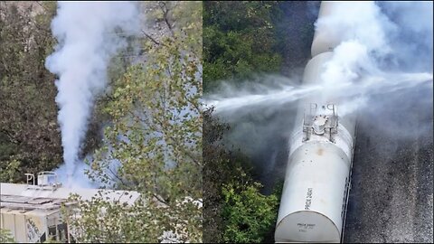 DANGEROUS CHEMICAL LEAK FROM TRAIN IN OHIO IS RIGHT BY EAST PALESTINE & LOOKS LIKE IT'S DELIBERATE!