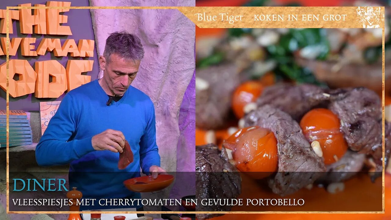 Diner: Vleesspiesjes en gevulde portobello