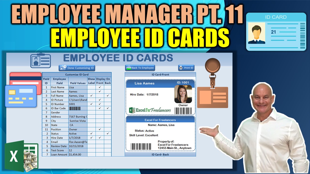 How To Create An ID Card With Bar Codes In Excel [Employee Manager Pt. 11]