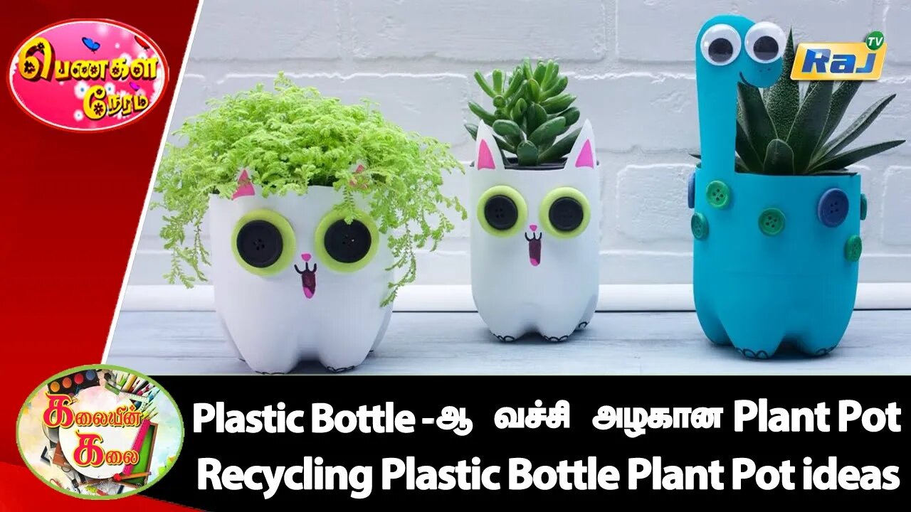 தாவரப் பானை செய்வது எப்படி? | Recycling Plastic Bottle Plant Pot ideas | Garden Crafts ideas | RajTv