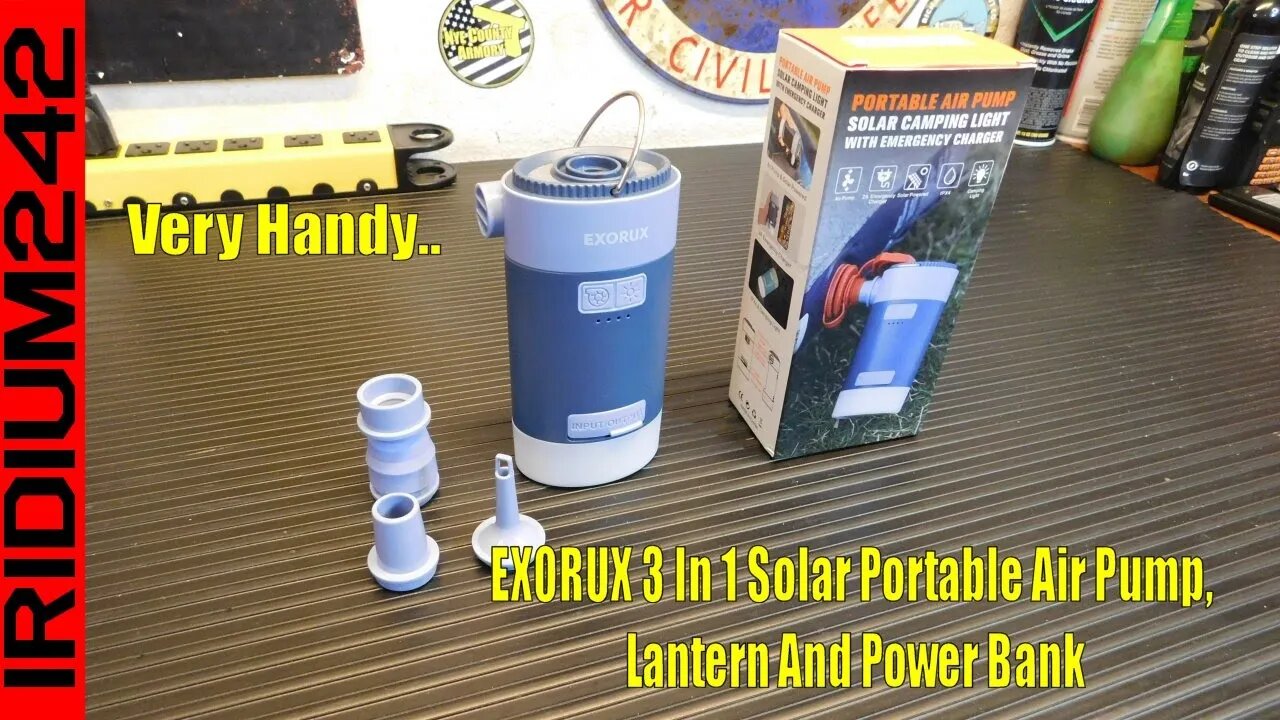 Efficiency meets Versatility: EXORUX 3 In 1 Solar Portable Air Pump, Lantern And Power Bank
