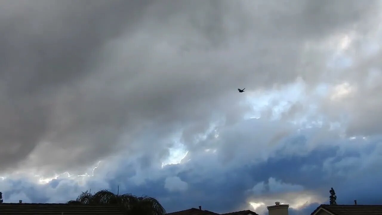 clouds in a hurry on February 24, 2023 over Corona, CA USA