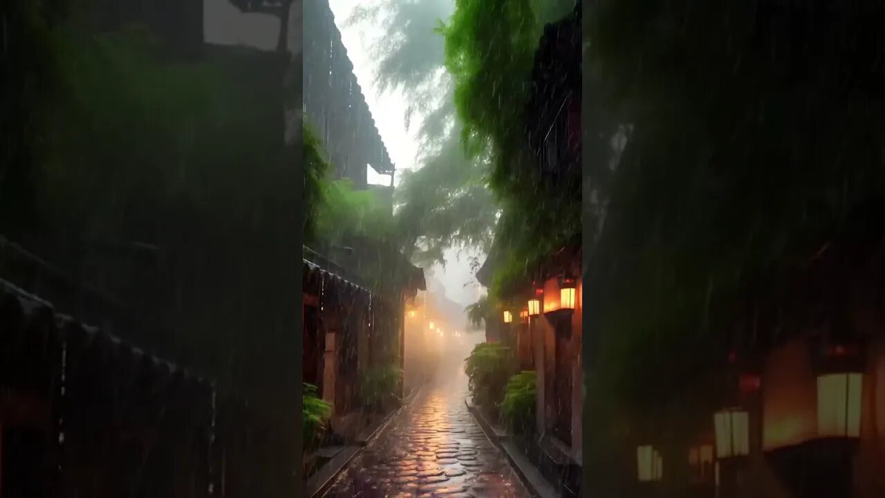 街道雨声助眠，助眠冥想，缓解压力，提高睡眠质量。雨林中下雨的声音，通过冥想和雨林雨声的助眠效果，快速放松身心，进入睡眠状态，提高睡眠质量，缓解压力。ASMR#shortsvideo #shorts