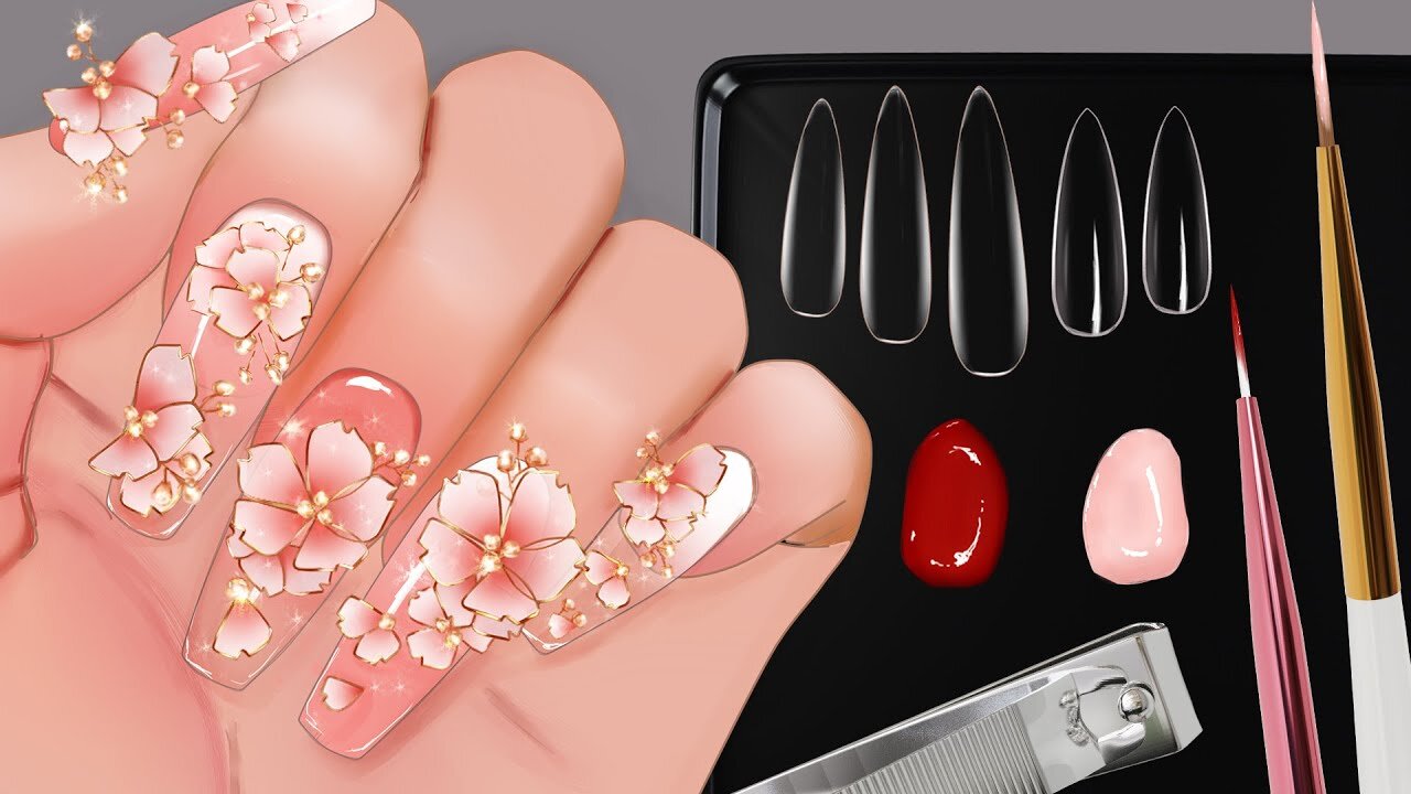 Sakura Nail Art Asmr: A Relaxing Animation