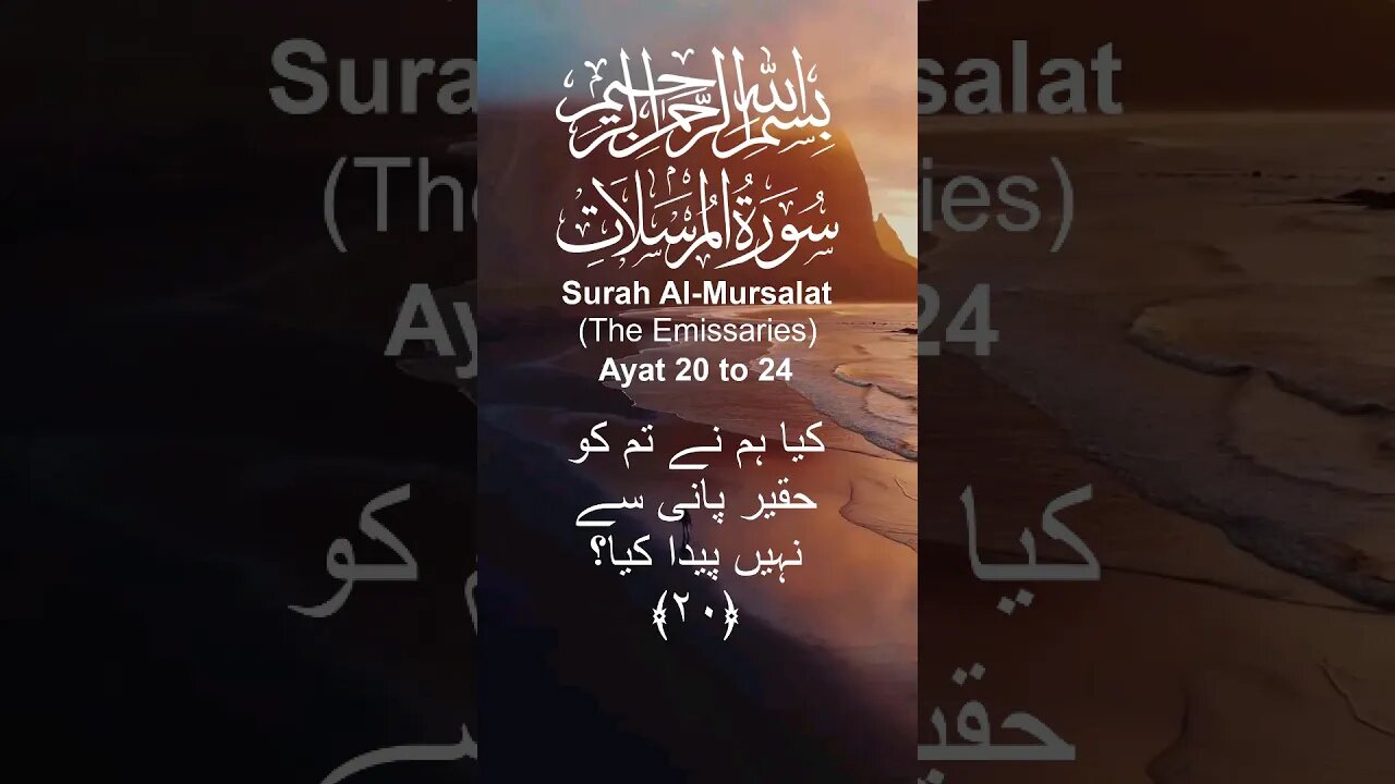 Surah Al Mursalat in Urdu Translation Ayat20to24 #youtube#youtubeshorts#ytshorts#viral#shorts#short