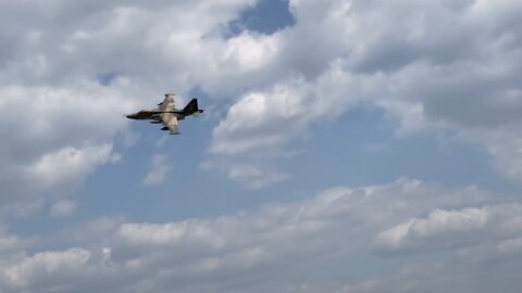 Fly-by of a pair of Russian Su-25