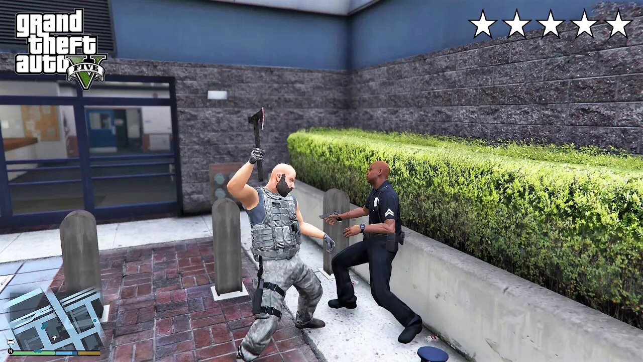 GTA 5 - Black Ops Soldier’s Five Star Cop Battle At The Airport Tower (GTA V Funny Moments)