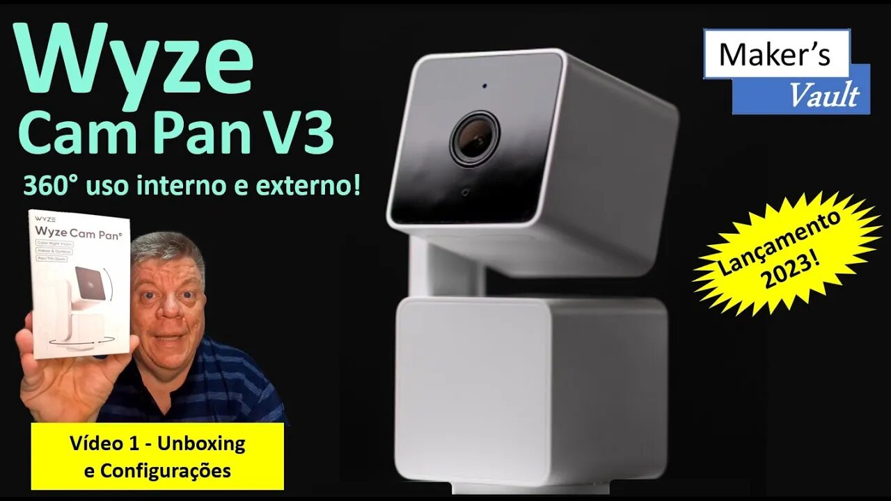 Wyze Cam Pan V3: Câmera 360 1080p IP65 uso Interno e Externo – Vídeo 1 - Unboxing e Configurações!