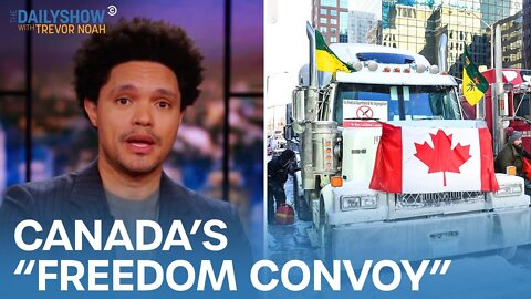 Canadian Truckers Inch Closer to U.S. Border in Protest of COVID Restrictions | The Daily Show