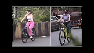 Janhvi & Khushi Kapoor Spotted Cycling In The City