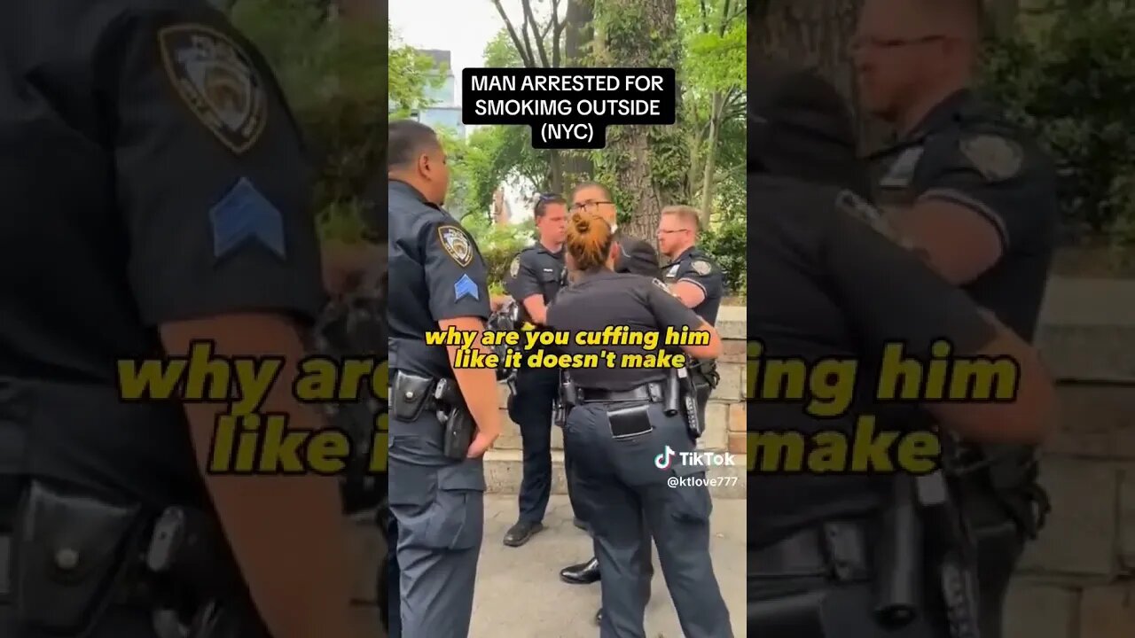 TYRANT COPS LIE AND MAKE UP LAW WHILE ARRESTING MAN FOR SMOKING NEW YORK CITY 7.8.23 #audittheaudit