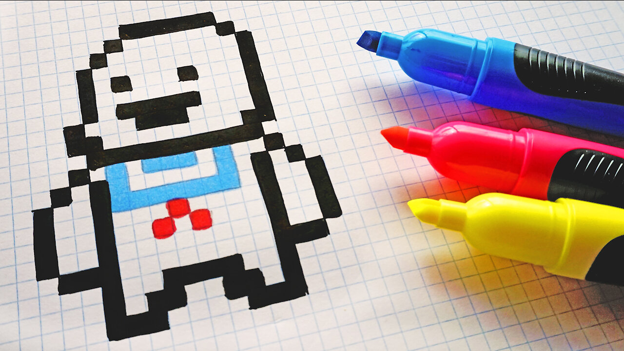 how to Draw Kawaii marshmallow - Hello Pixel Art by Garbi KW