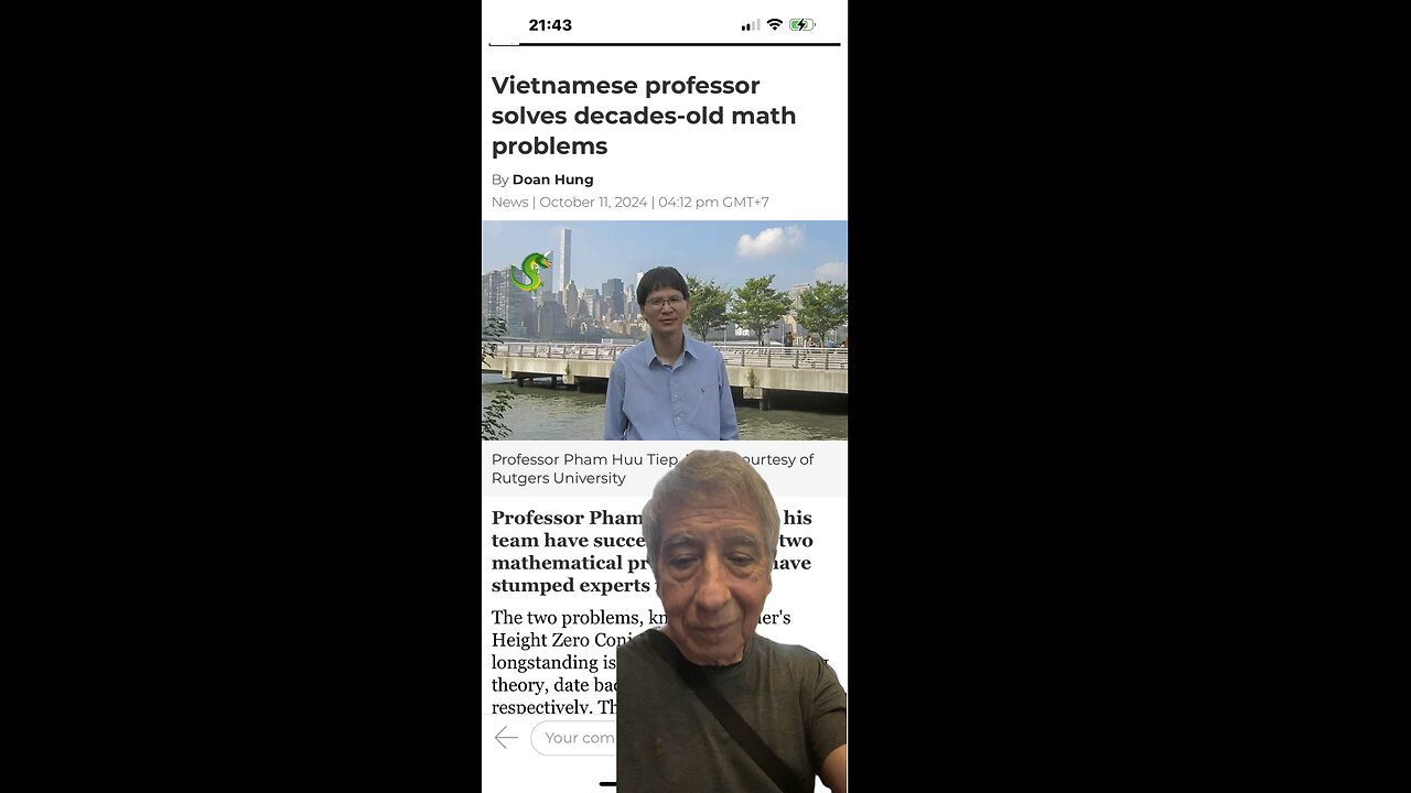 Vietnamese Professor Of Mathematics Solves Legendary Math Problem !