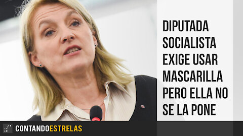 Diputada socialista exige usar mascarilla pero ella no se la pone