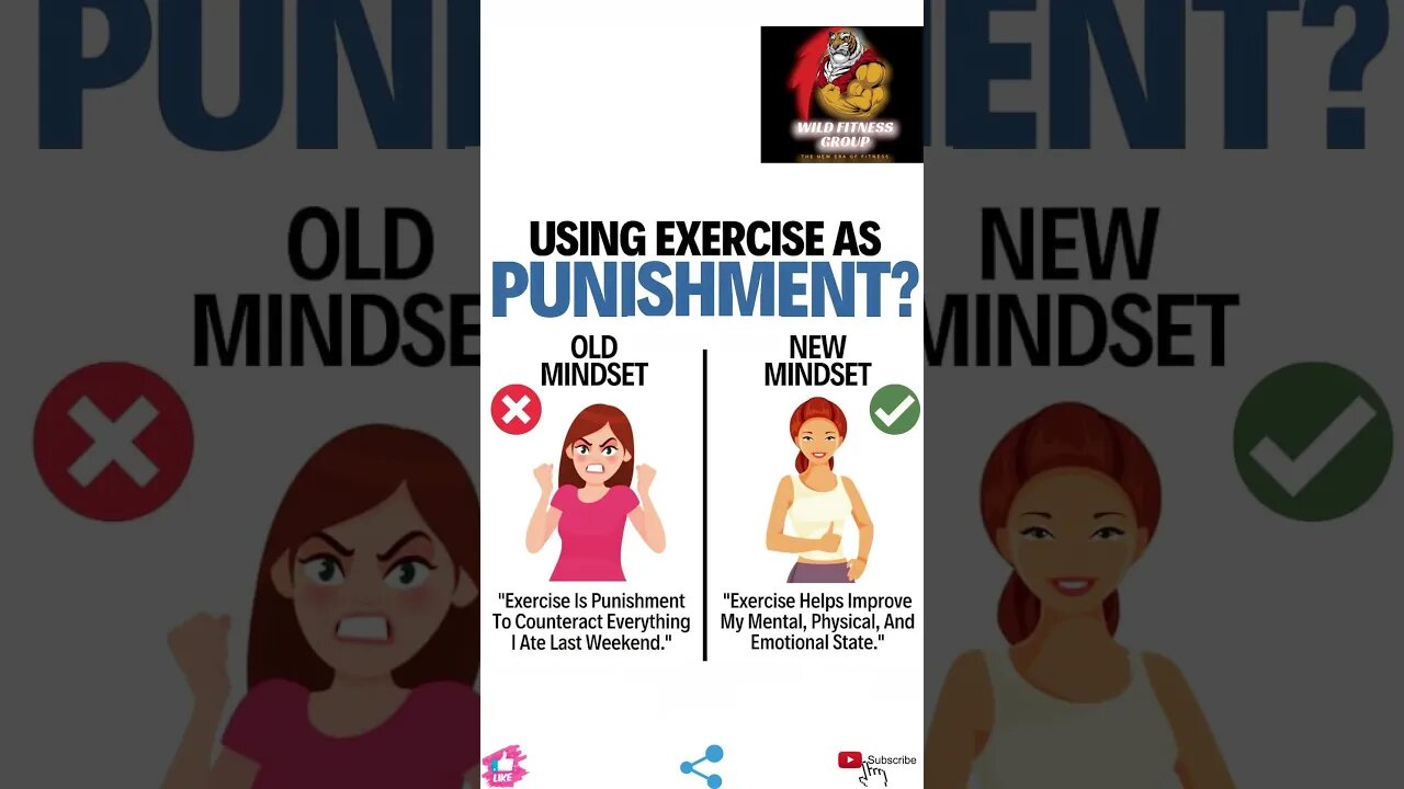 🔥Using exercise as punishment: old mindset v/s new mindset🔥#fitness🔥#wildfitnessgroup🔥#shorts🔥