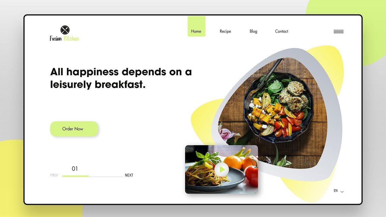 UI Design | How To Make A Food Website UI/UX Design In Adobe XD