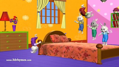 Five Little Rabbits Jumping on the Bed Nursery Rhyme
