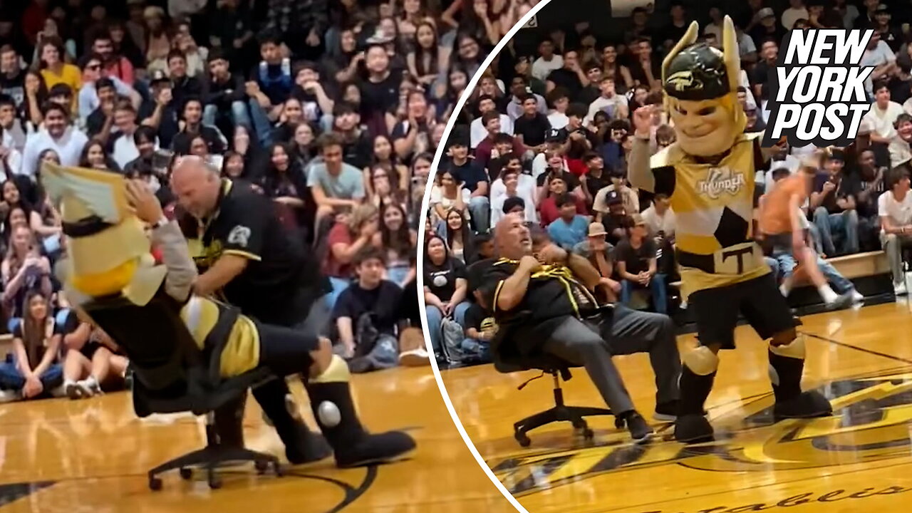 California principal placed on leave for seemingly inappropriate dance with mascot at pep rally