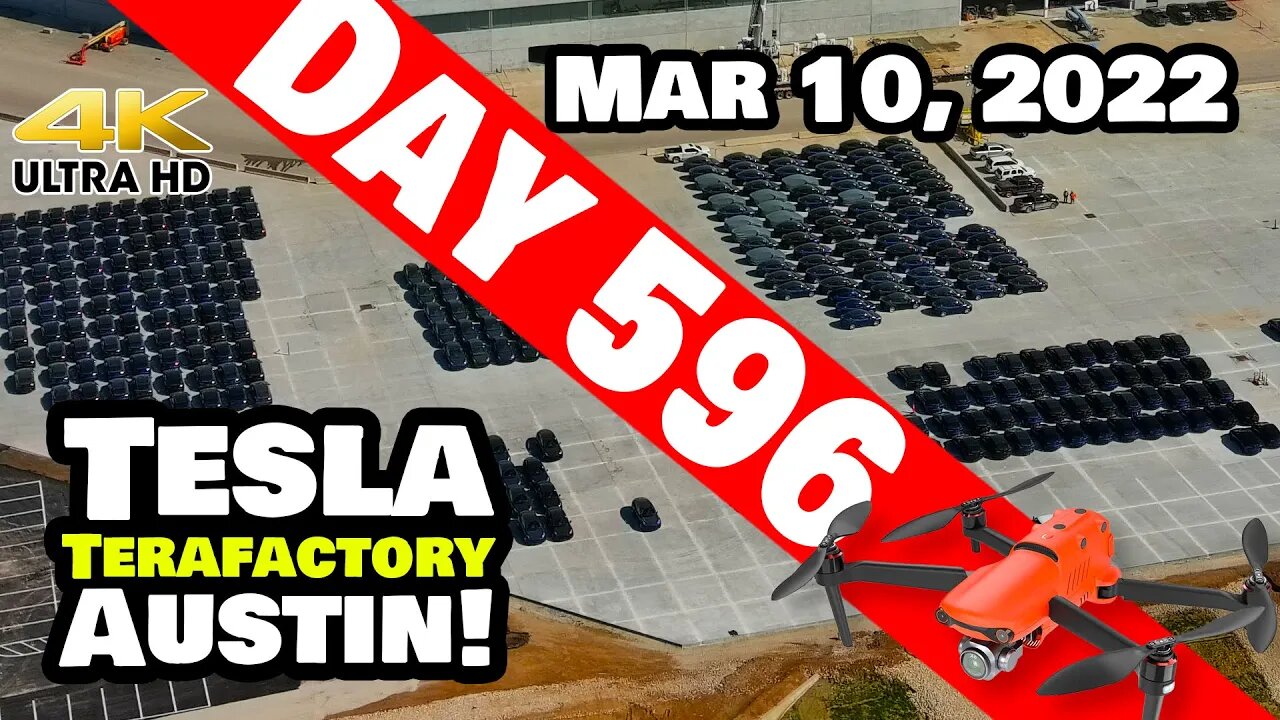 MODEL Y-O-RAMA AT GIGA TEXAS! - Tesla Gigafactory Austin 4K Day 596 - 3/10/22- Tesla Terafactory TX