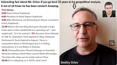 w/Orlov: Durov Arrest, Situation in Kursk, Ukrainian retreat, Why USA Can not Make Microchips and More Explained