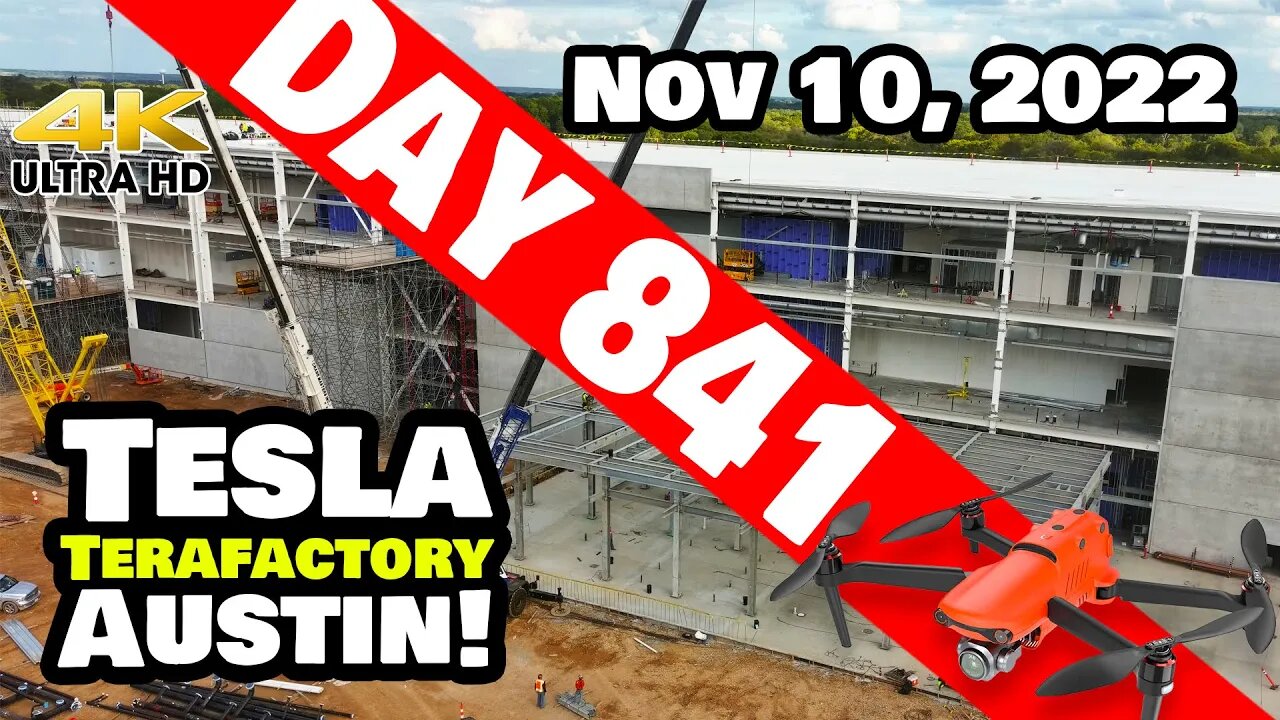 CATHODE BUILDING CRANKING AT GIGA TEXAS! - Tesla Gigafactory Austin 4K Day 841 - 11/10/22 - Tesla