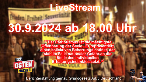 Live Stream on 30.9.2024 from ALTENBURG Reporting according to Basic Law Art.5 Germany