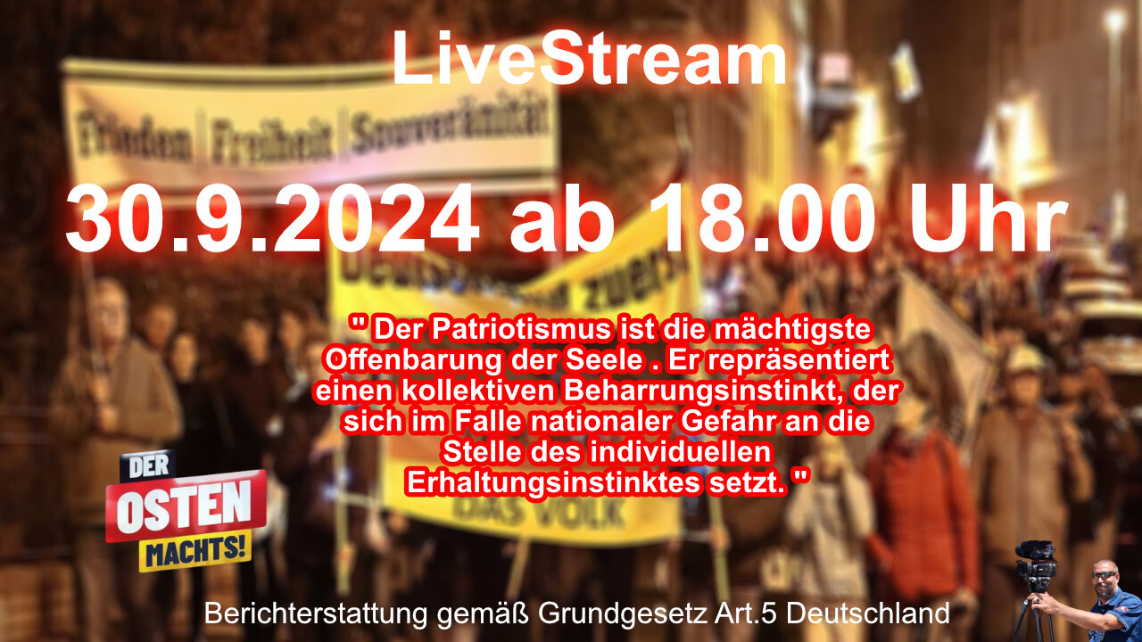 Live Stream on 30.9.2024 from ALTENBURG Reporting according to Basic Law Art.5 Germany