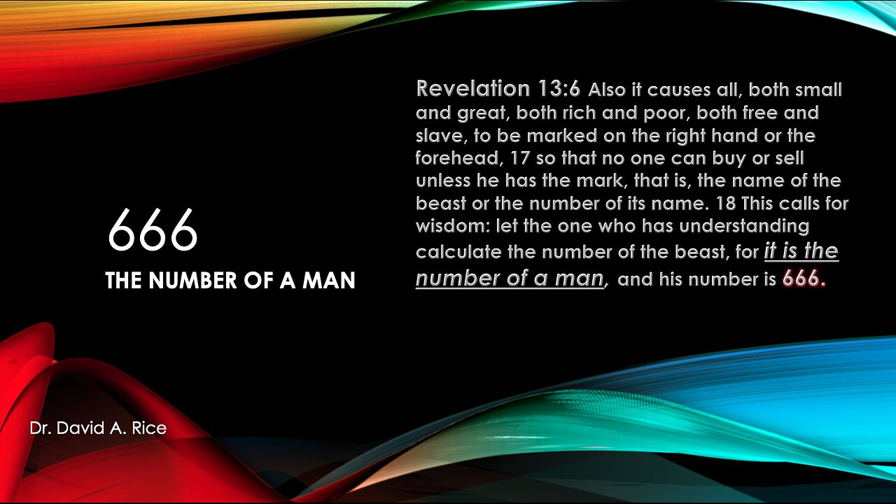 THE NUMBER OF A MAN