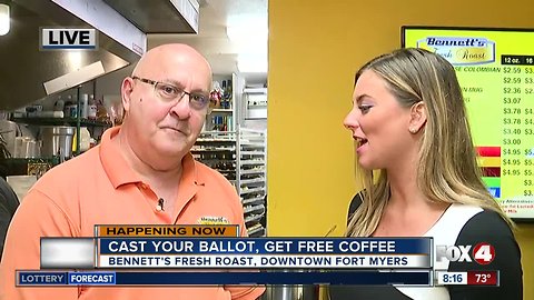 Local doughnut shop gives away free coffee to customers who have voted